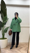 Striped Patterned Coat Green-Black