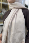 Stripe Detailed Shawl Beige