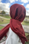 Stripe Detailed Shawl Claret Red