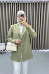 Striped Textured Jacket Khaki