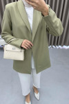 Striped Textured Jacket Khaki