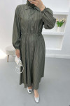 Striped Beymen Dress Khaki