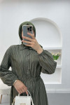 Striped Beymen Dress Khaki