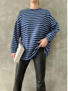 Striped Blouse Navy Blue