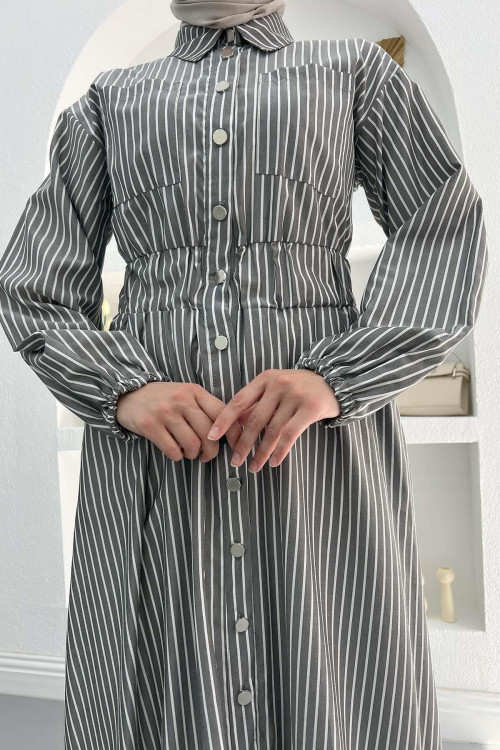 Striped Bymen Dress Gray