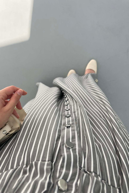 Striped Bymen Dress Gray