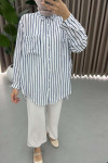 Striped Pocket Shirt White