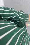 Striped Crop Skirt Set Green