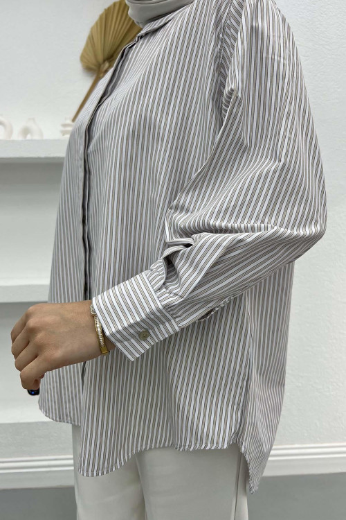 Striped Shirt Beige