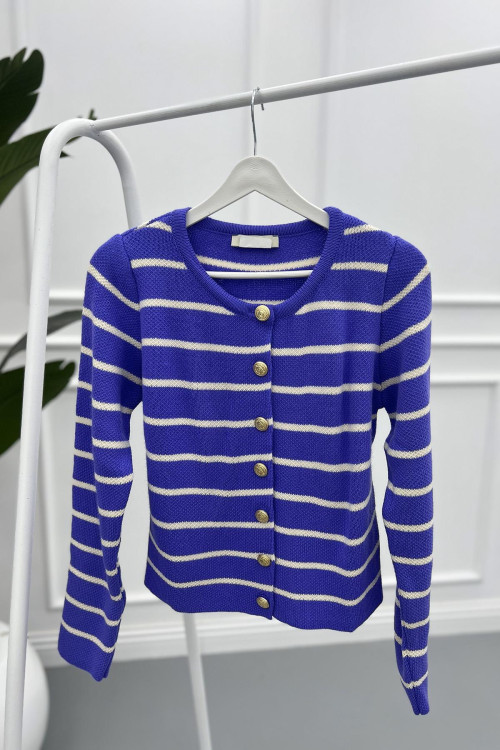 Striped Cardigan Purple