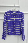 Striped Cardigan Purple