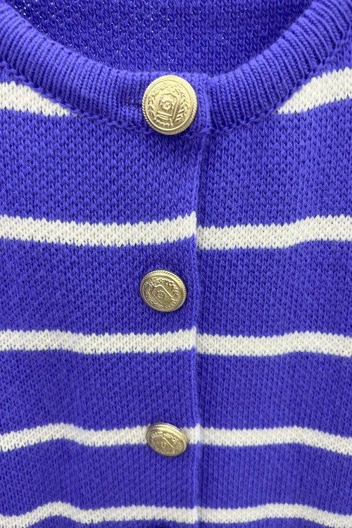 Striped Cardigan Purple