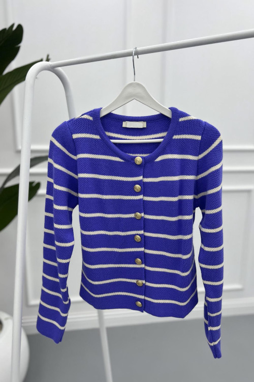 Striped Cardigan Purple