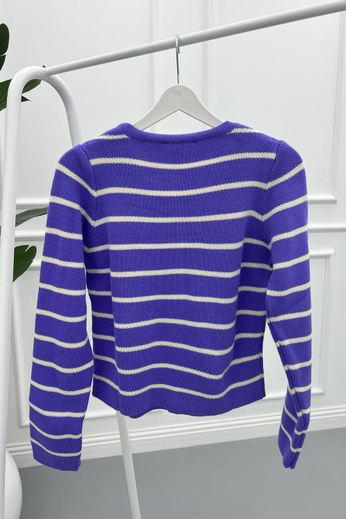 Striped Cardigan Purple