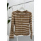 Striped Cardigan Milk Coffee