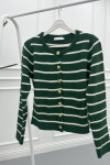 Striped Cardigan Green