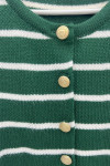 Striped Cardigan Green