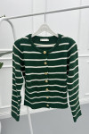 Striped Cardigan Green