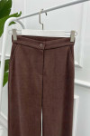 Striped Velvet Trousers Brown