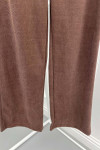 Striped Velvet Trousers Brown