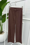 Striped Velvet Trousers Brown