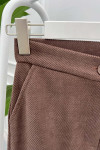 Striped Velvet Trousers Brown