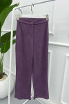 Striped Velvet Trousers Purple