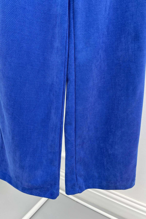 Striped Velvet Trousers Saxe Blue