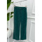 Striped Velvet Trousers Emerald Green