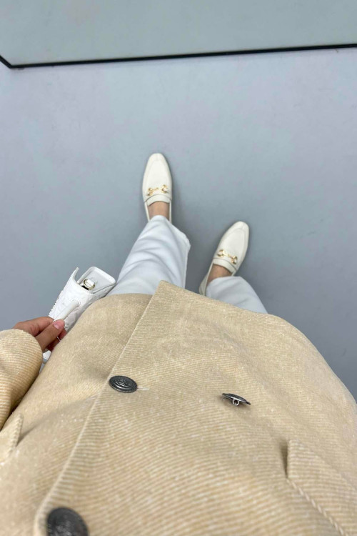 Striped Cashmere Jacket Beige