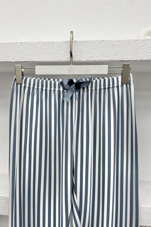 Striped Pajama Bottoms Gray