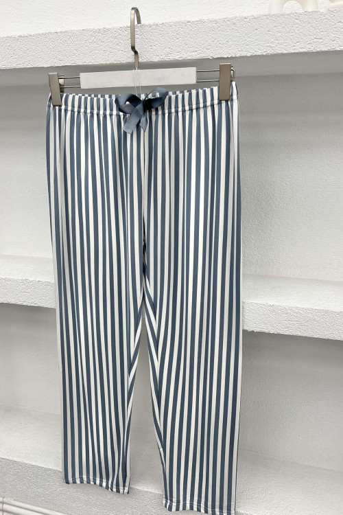 Striped Pajama Bottoms Gray