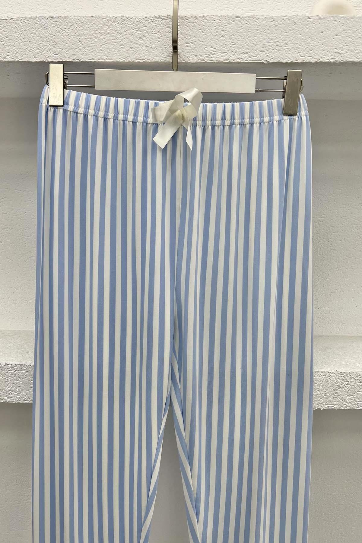 Striped Pajama Bottoms Blue