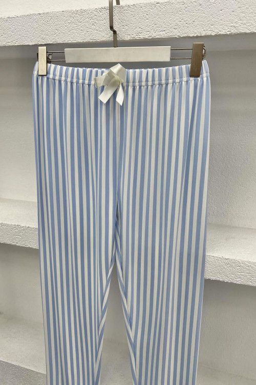 Striped Pajama Bottoms Blue