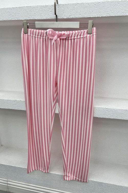 Striped Pajama Bottoms Pink