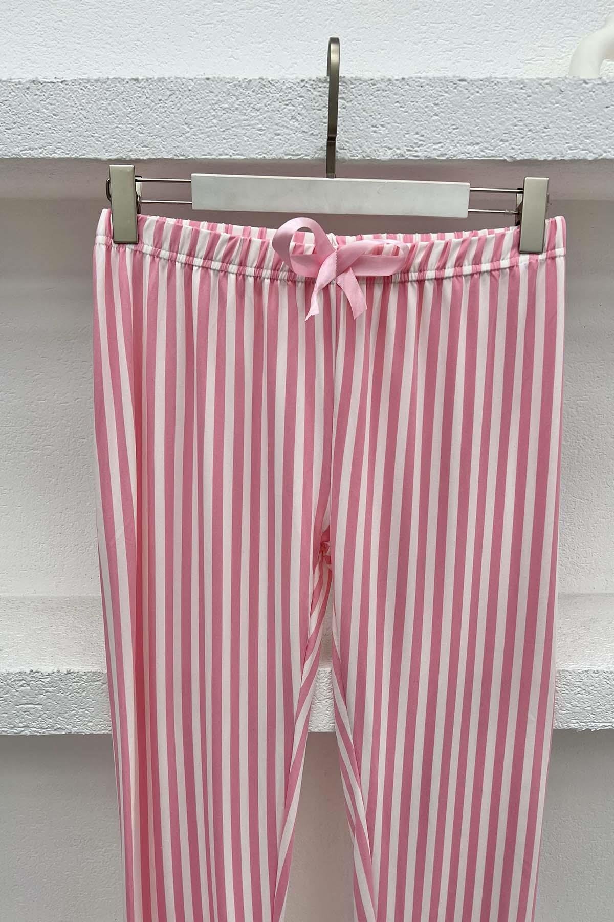 Striped Pajama Bottoms Pink