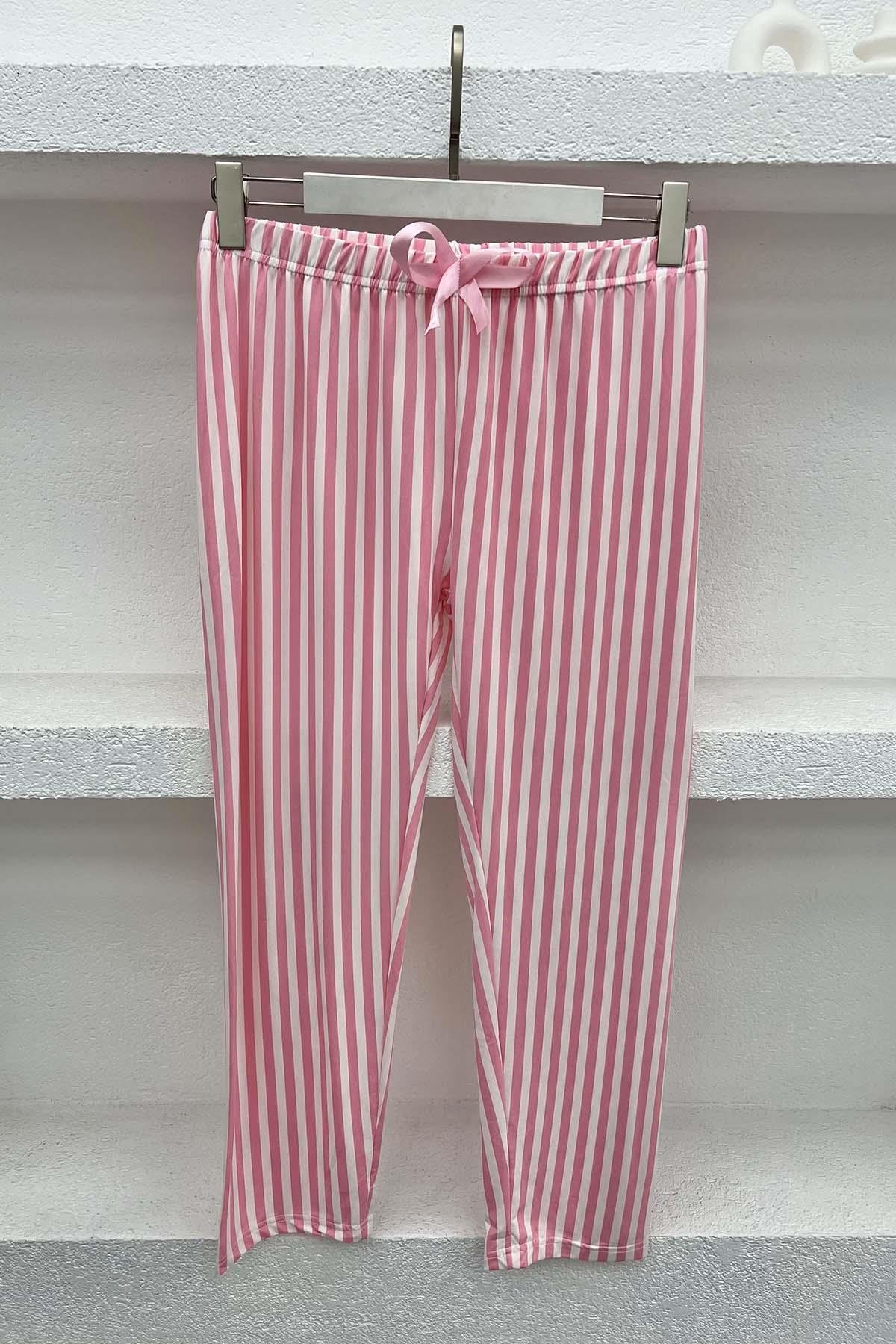 Striped Pajama Bottoms Pink