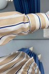 Striped Satin Shirt Beige