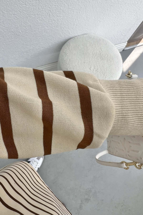 Striped Sweatshirt Bitter Brown