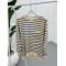 Striped Sweatshirt Beige-Navy Blue