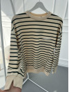 Striped Sweatshirt Beige-Green