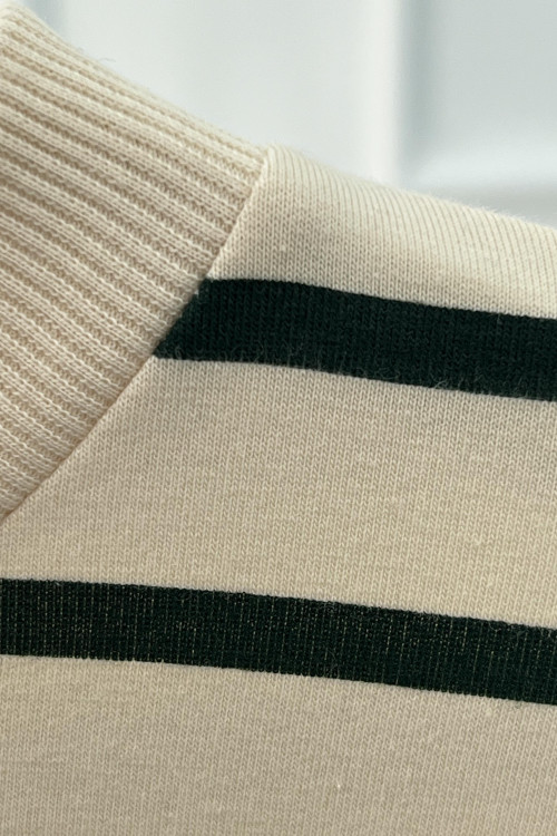 Striped Sweatshirt Beige-Green