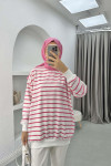 Striped Sweatshirt Fuchsia