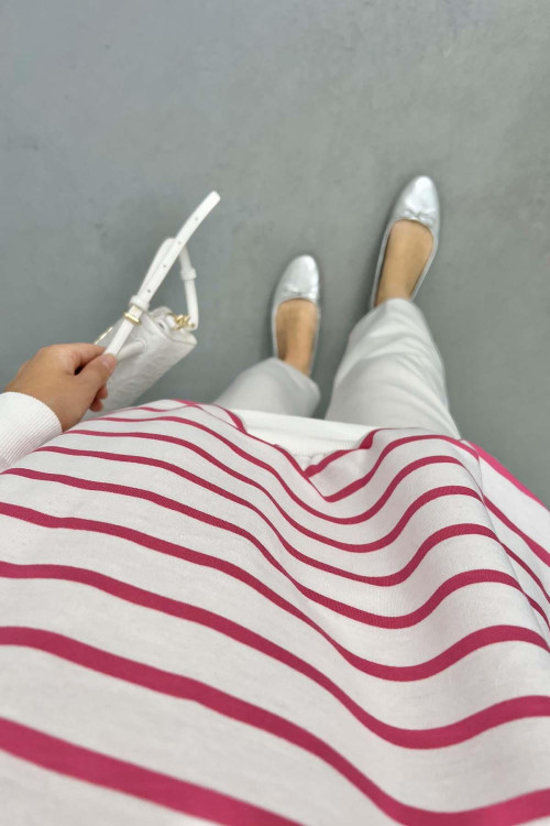 Striped Sweatshirt Fuchsia