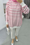 Striped Sweatshirt Fuchsia