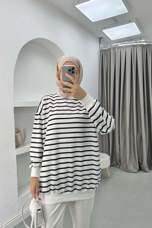 Striped Sweatshirt Black