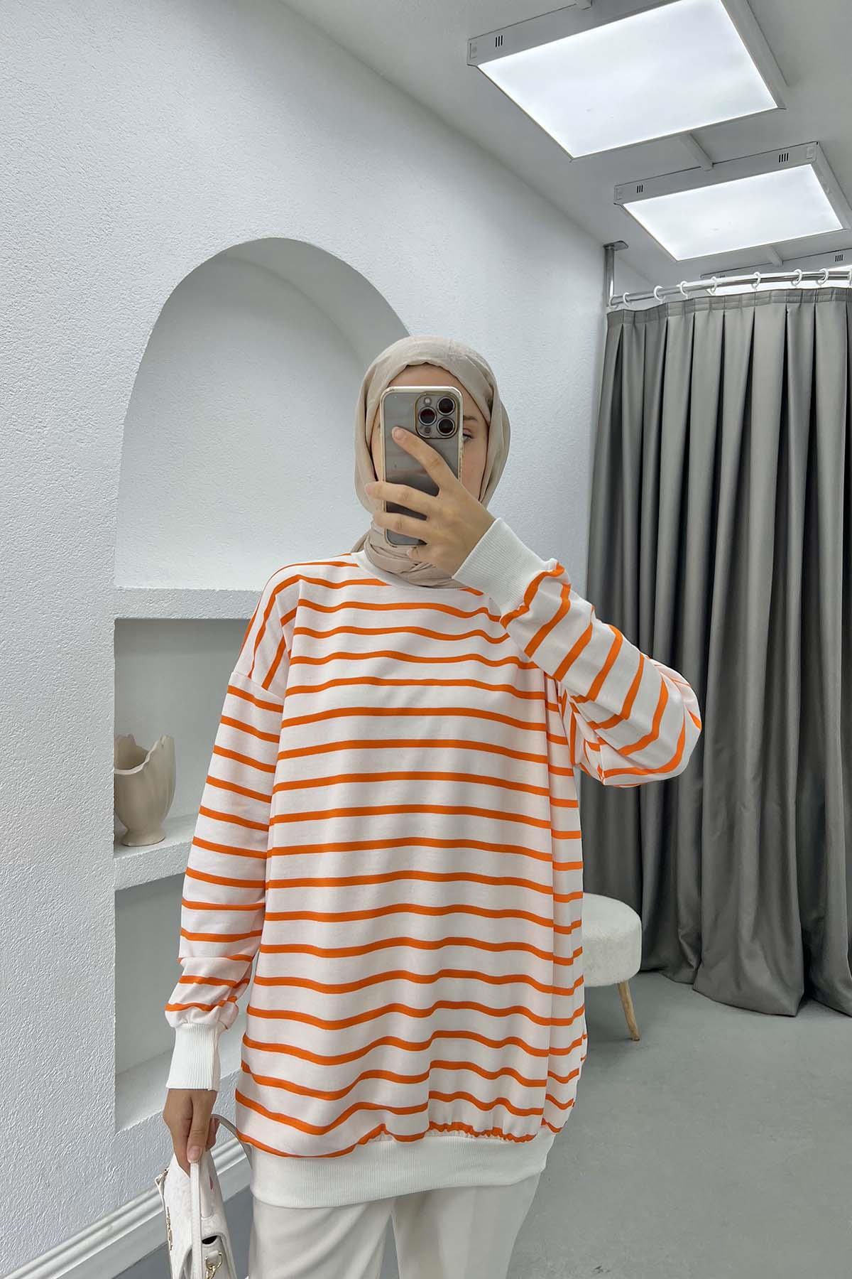 Striped Sweatshirt Orange