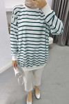 Striped Sweatshirt Emerald Green