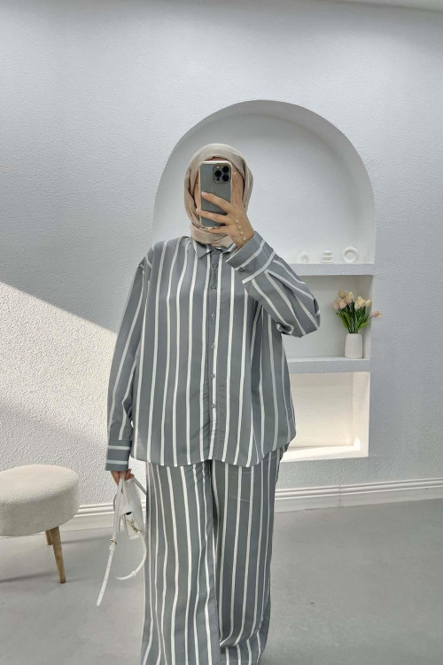 Striped Suit Gray