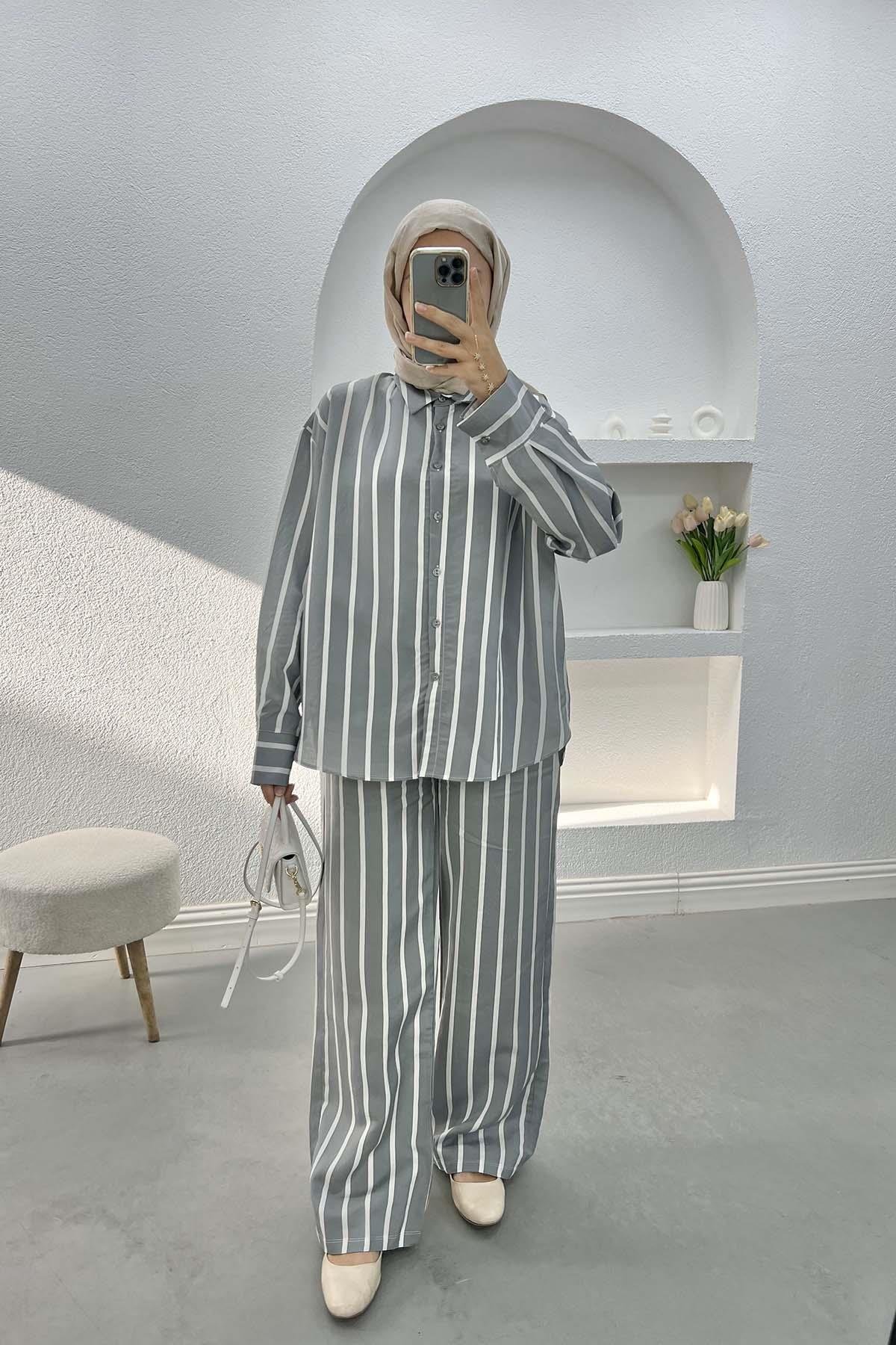 Striped Suit Gray